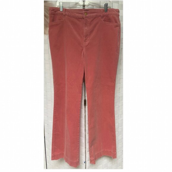 Talbots Pink Salmon Corduroy Pocket Pants Size 14 - Picture 1 of 6